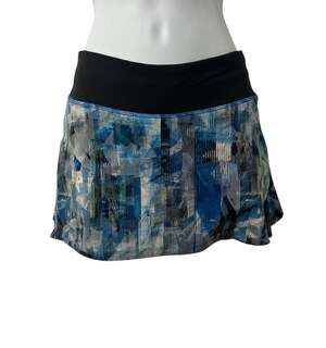 Lululemon Play Off The Pleats Skirt Reg Length Sun Dazed Multi Blue Black Sz. 2